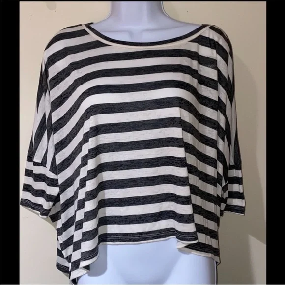 Express Striped Oversized Batwing Top express burnout top striped top dolman top - Picture 1 of 6